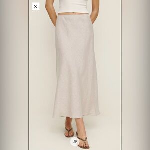 Reformation Layla Linen Skirt Natural - Size S